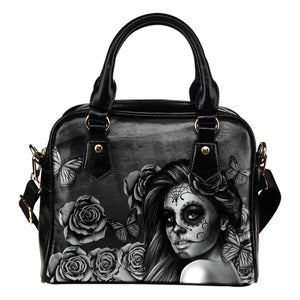 Calavera Black & White Shoulder Handbag Christmas Birthday Gift