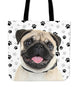 Pug Cloth Cotton Tote Bag
