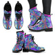 Handcrafted Purple Blue Dragonfly Pattern Boots