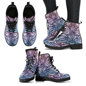 Spring Lotus Mandala Women's Vegan-Friendly Leather Boots