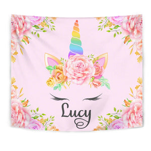 Personalized Unicorn Tapestry - Lucy
