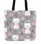 Cute White Cat Cotton Cloth Tote Bag