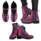 Pink Boho Stripe Handcrafted Women's Vegan-Friendly Leather Boots