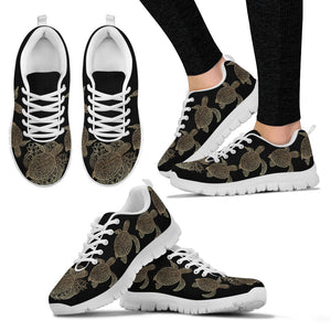 Golden Sea Turtles Sneakers - Freedom Look