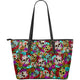 Sugar Skull Leather Tote Bag