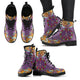 Purple Paisley Mandala Handcrafted Women's Boots Vegan-Friendly Leather Booties