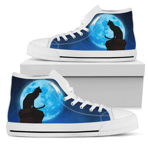 Cat Moon Women's High Top Shoes