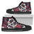 Women's Sugar Skull Red, White & Black - High Top Shoes