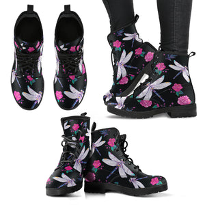 Dragonfly Mandala Floral Handcrafted Boots