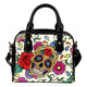 Flower Sugar Skull Shoulder Handbag