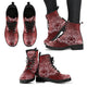 Glowing Lotus Red Handcrafted Women's Vegan-Friendly Leather Boots