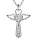Jesus Cross Love Angel Heart Wing Silver Pendant Necklace - Freedom Look