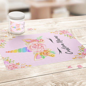 Personalized Pink Unicorn Jigsaw Puzzle for Kids Christmas Birthday Gift