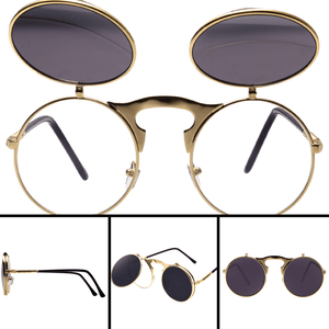 Flip Up Vintage Steampunk Sunglasses - Freedom Look
