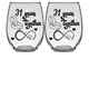 LOVE - 31st Anniversary Stemless Wine Glass - Set of 2 (Laser Etched) - Clear