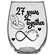 FTG - 27th Anniversary Stemless Wine Glass - Clear
