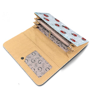 Wallet With Realistic Ladybugs And Flowers Pattern