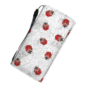 Wallet With Realistic Ladybugs And Flowers Pattern