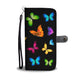 Colorful Butterflies Black Bg Phone Wallet Case