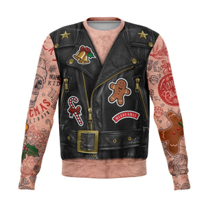 Santa Biker Ugly Xmas Nude Santa Ride Sweatshirt for Christmas Party