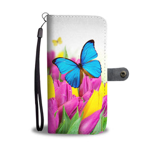 Butterfly Tulips Phone Wallet Case