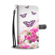 Pink Roses Butterfly Phone Wallet Case