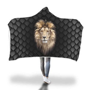 Lion Head Hooded Blanket With Bg
