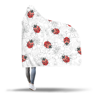 Realistic Ladybugs Hooded Blanket