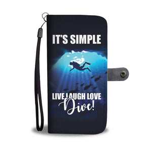 Live Laugh Love Dive Phone Wallet Case