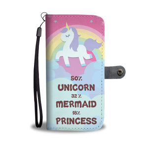 Unicorn Mermaid Princess Phone Wallet Case