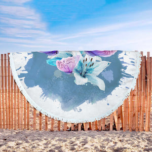 Blue Violet Butterfly Beach Blanket - Freedom Look