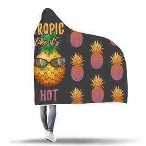 Tropic Like It's Hot Pineapple Hooded Blanket