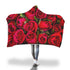 Red Roses Flowers Hooded Blanket
