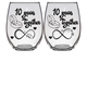 FTG & LOVE - 10th Anniversary Stemless Wine Glass - Set of 2 (Laser Etched) - Clear