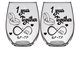LOVE - 1st Anniversary SF+TF Stemless Wine Glass - Set of 2 (Laser Etched) - Clear