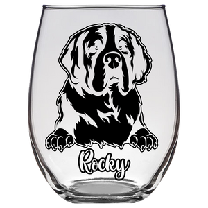 Rocky - St Bernard Dog Stemless Wine Glass