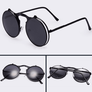 Flip Up Vintage Steampunk Sunglasses - Freedom Look