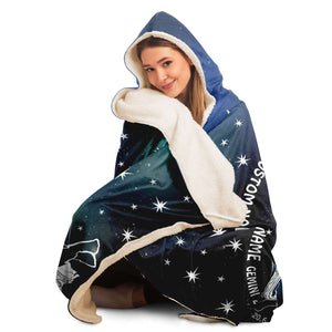 Personalized Gemini Horoscope Zodiac Star Sign Hooded Blanket