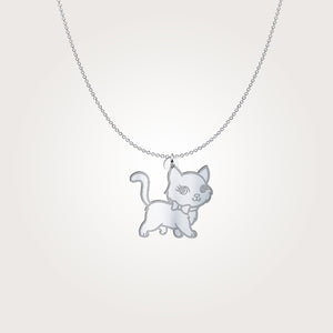 Cartoon Cat - Sterling Silver Necklace - Freedom Look