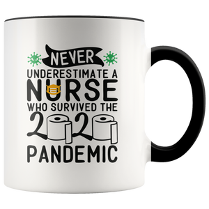 Nurse Survived 2020 Pandemic Toilet Paper Colored Coffee Mug
