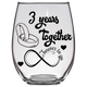 FTG 3 Years Together Stemless Wine Glass