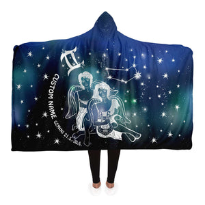 Personalized Gemini Horoscope Zodiac Star Sign Hooded Blanket