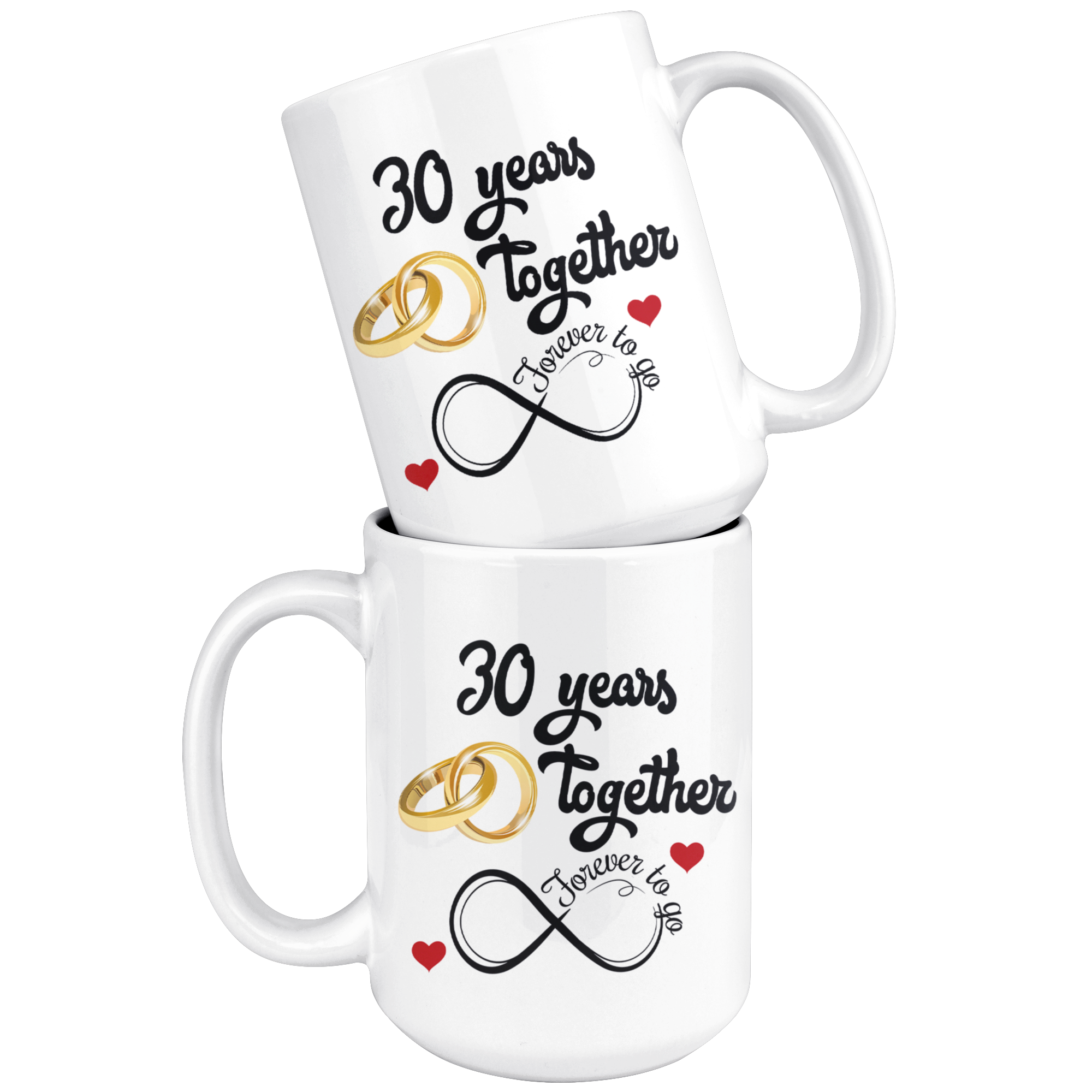 Happy 30th Wedding Anniversary Matching Gift For Couples product Coffee Mug  by Art Grabitees - Pixels