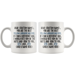 Personalized Best Yellow Labrador Dog Dad Coffee Mug (11 oz)