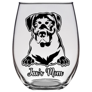 Jax’s Mom Rottweiler Stemless Wine Glass