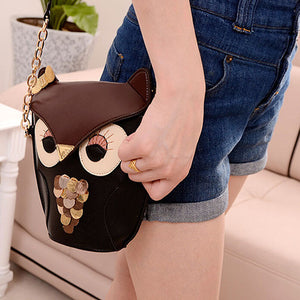 Owl Leather Chain Shoulder Messenger Bag - Freedom Look