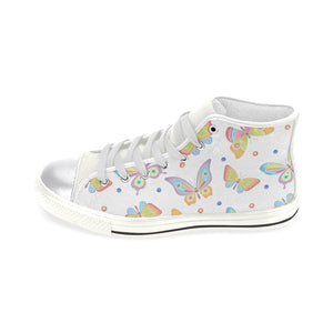 High & Low Top Canvas Women's Shoes - Multicolor Butterflies - Freedom Look