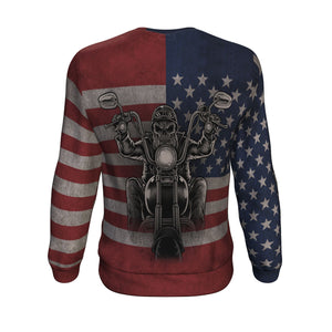 American Flag Biker All-Over Sweatshirt - Freedom Look