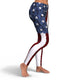 American Flag Blue And Red Roses Leggings - Freedom Look