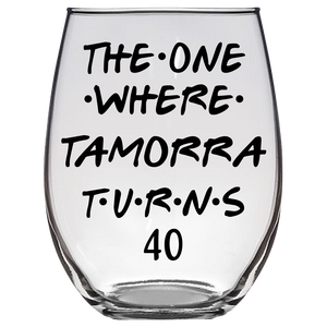 Tamorra Turns 40 Years Stemless Wine Glass